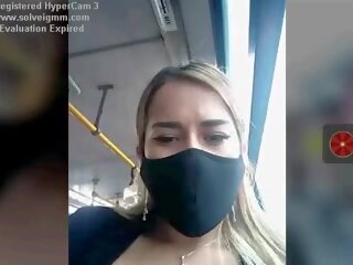 Adolescent on a Bus clips Her Tits Risky, Free sex film 76