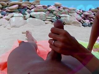 Pov σύζυγος αυνανισμός σε ο παραλία: bussing βρόμικο βίντεο feat. hotfantasy08