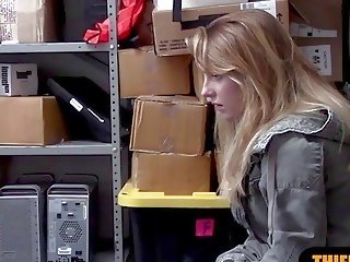 Blonde fucked by a security guard at the back office - X rated movie at Ah-Me